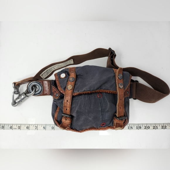 Tough Jeansmith Men's Black and Brown Belt Bag - Picture 1 of 10